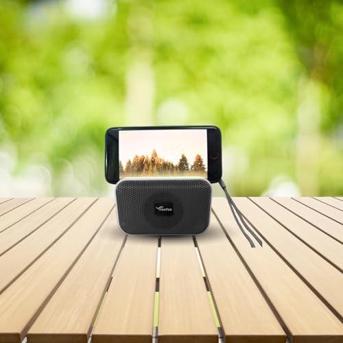 Image of mini Portable Bluetooth Speaker, White and Turquoise, Wireless Audio Device with Control Buttons