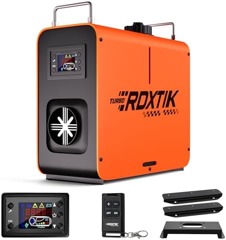 RDXTIK 8KW Diesel Heater, 5L 12V/24V All in One Diesel Heater with LCD Switch, Remote Control, Muffler for Truck, RV, Home, Car, Campers, Boat, Orange