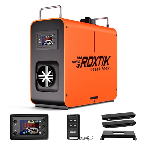 RDXTIK 8KW Diesel Heater, 5L 12V/24V All in One Diesel Heater with LCD Switch, Remote Control, Muffler for Truck, RV, Home, Car, Campers, Boat, Orange