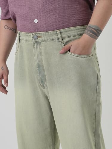 Image of Urbano Plus Men's Loose Baggy Fit Heavy Washed Jeans Non-Stretchable