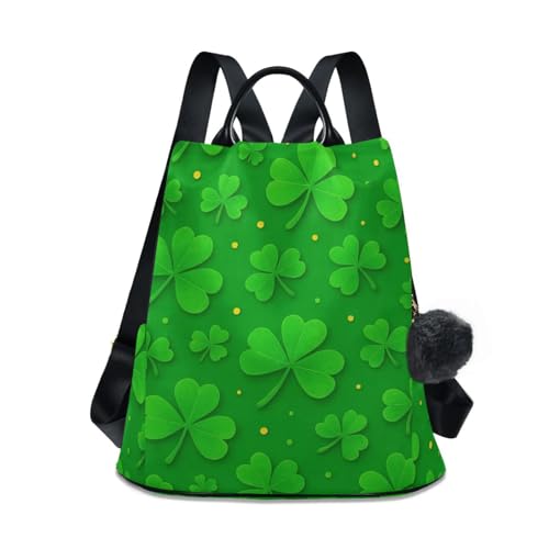 Sac à dos antivol femme motif trèfle vert St. Patrick pour protéger vos affaires