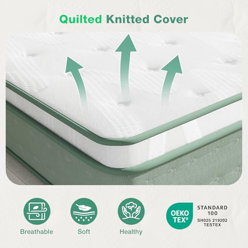 Image of Novilla Twin Mattress, 10 Inch Hybrid Mattress in a Box, Gel Inflation Memory Foam with Pocket Coils Innerspring for a Cozy Night, Pillow Top Twin Size Mattresses, Medium Firm & Fit the Body's Curves