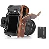 MegaGear Ever Ready Genuine Leather Camera Case Compatible with Fujifilm X-T5 (16-80mm)(Brown)