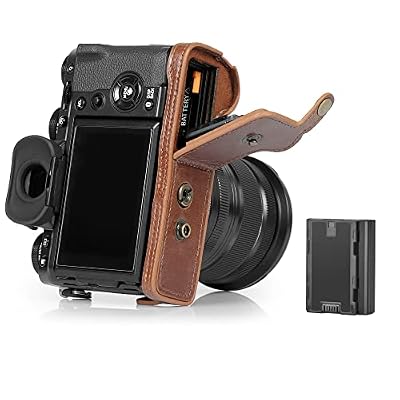 MegaGear Ever Ready Genuine Leather Camera Case Compatible with Fujifilm X-T5 (16-80mm)(Brown)