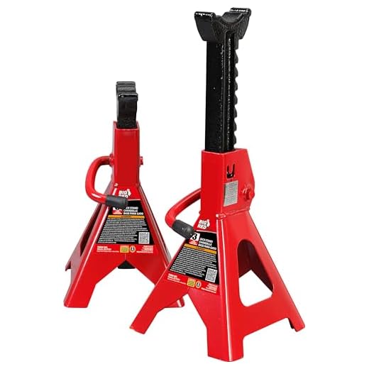 Big RED 3 Ton Heavy Duty Steel Jack Stands, Capacity Car Lifting Stand,1 Pair