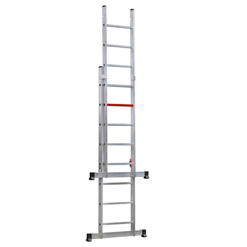 Svelt Trabattello Professionale in Alluminio Multiposizione Trasformabile in 2 Scale – Uso Professionale D.Lgs.81/2008, Altezza Lavoro 5,51 m, con Ruote e Sistema Q-LOCK