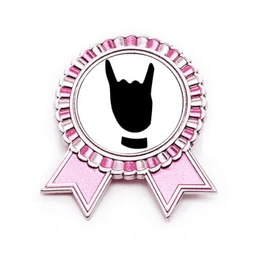 Broche rose motif corna geste M en métal injecté aux finitions haute couture