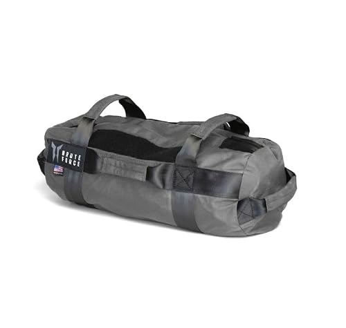 Brute Force Strongman Sandbag, Adjustable, Weighted Heavy Bag, Workout Equipment for Home Gym, Strength Training and Weight Lifting, Sandbags for Working Out, Made in USA, Gunmetal, 75-125 lbs