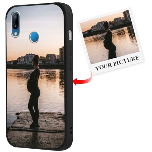 Xylota Cover Personalizzate per Huawei P20 Lite 5,84'', Personalizzata con Foto Immagine Disegni Custodia Personalizzabile, Personalizzabili Personalizzato Custodie Case per Huawei P20 Lite, Nero