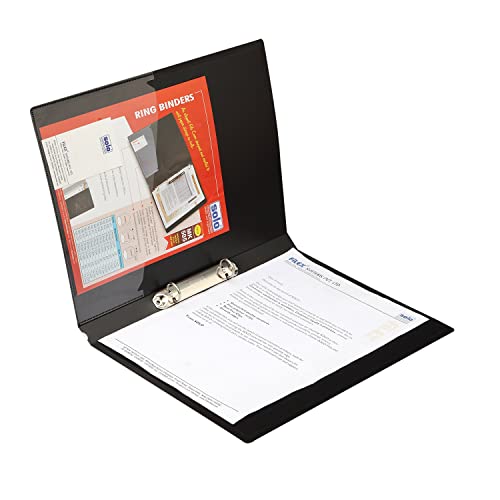 Image of Solo 2-D A4 Ring Binder File Folder - Pack of 2| Office Document Organizer with Inside Pocket, Presentation Display Plastic File for Certificates, Portfolio, Papers & Projects