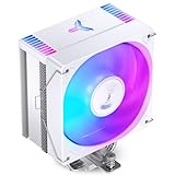 JONSBO CR1000 EVO Color White Silent Series CPU Cooler, Air Cooler Automatic Lighting Effect H154mm, 4 Copper Heat Pipe Insert Aluminum Fin for AM4/AM5/Intel LGA1700, 120mm PWM RGB Fan, Top Cover RGB