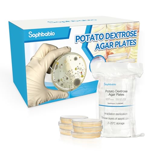Potato Dextrose Agar(PDA) Plates for Mushroom Cultivation, Mold Detection 6 Pack, and Science Projects...
