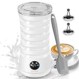 Secura Electric Milk Frother, Automatic Milk Steamer, 4-IN-1 Hot & Cold Foam Maker-8.4oz/240ml Milk Warmer for Latte, Cappuccinos, Macchiato with Silicone Spatula, Silent Operation & Shut-off