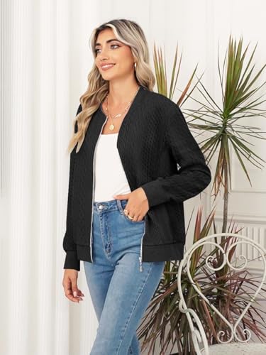 Women's Zip up Sweatshirt Jacket Stand Collar Hoodless Outerwear Casual Coat with Pockets3