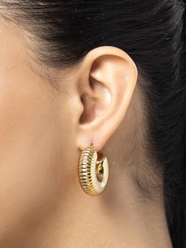 Image of Scintillare by Sukkhi Excellent Stainless Steel Round Hoop Earring Jewellery for Women & Girls|Anti Tarnish Jewellery|Gifts for Wife Girlfriend Mother Sister