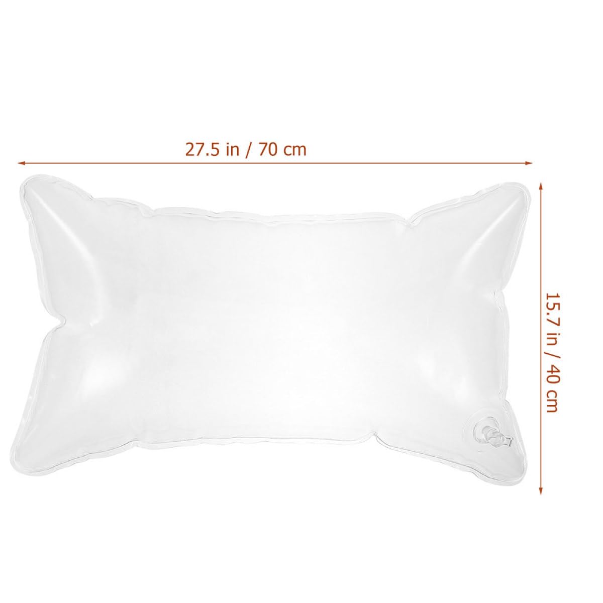 Garneck Coussin Gonflable Transparent 40X70 CM en PVC Respirant Oreiller de Camping Portable et Léger Garniture D’Oreiller D’Extérieur pour Voyages en Voiture et Détente en Plein Air