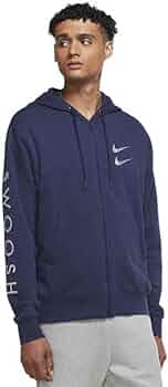 Nike Sportswear Swoosh Men's Full-Zip Hoodie DC2582-410 Midnight  Navy/Metallic Silver - XXL : Amazon.co.uk: Fashion