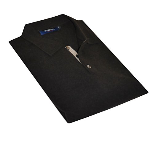 UGHOLIN Men’s 100% Cashmere Polo Style Sweater Dark Brown2