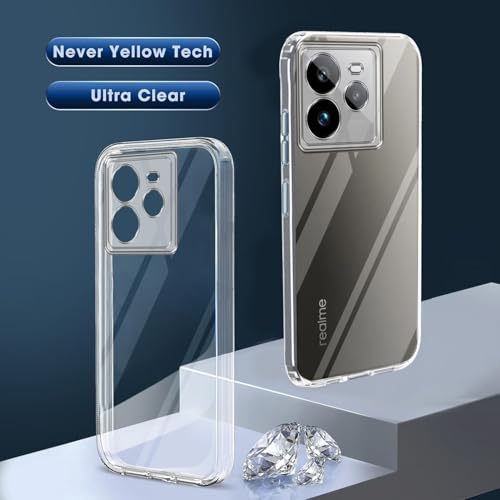Image of Jkobi Back Cover for Realme GT 7 Pro (Silicone Clear Shockproof Case with Camera Protection and Dust Plugs | Transparent)