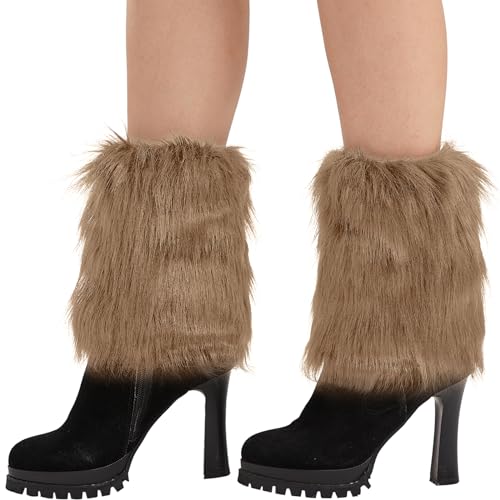 Image of Nanxson Womens Fur Leg Warmer Winter Short Boot Cuffs Covers Sleeves TTW0071