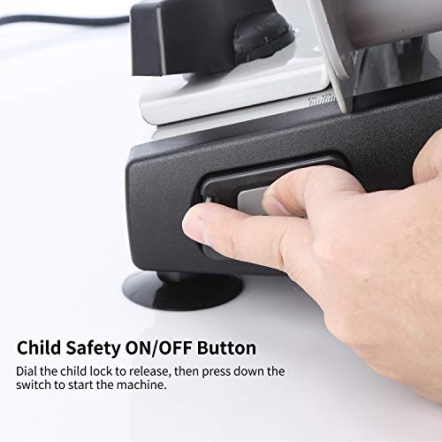 Allesschneider, elektrische Allesschneider rostfreies Edelstahlmesser, Wurstschneidemaschine mit einstellbare… – Bild 3