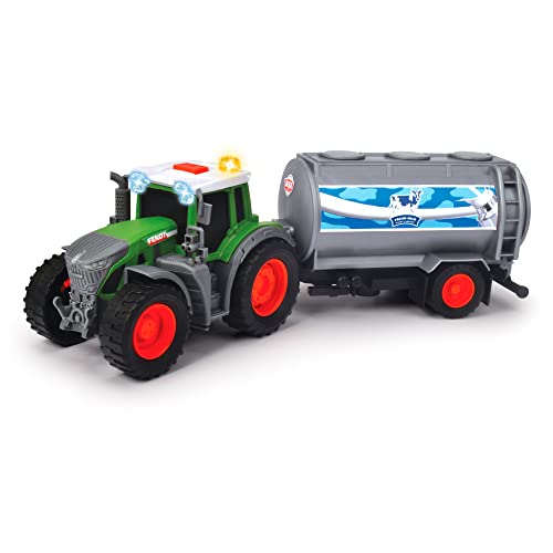 Dickie Toys - Fendt Traktor mit Milch-Anhänger (26 cm) - Spielzeug-Trecker mit Milchtank für Kinder ab 3 Jahren…