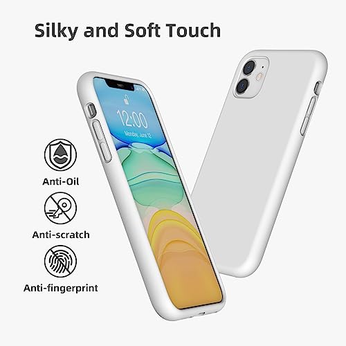 Coque pour iPhone 11 en silicone liquide blanc avec finition microfibre premium - 6