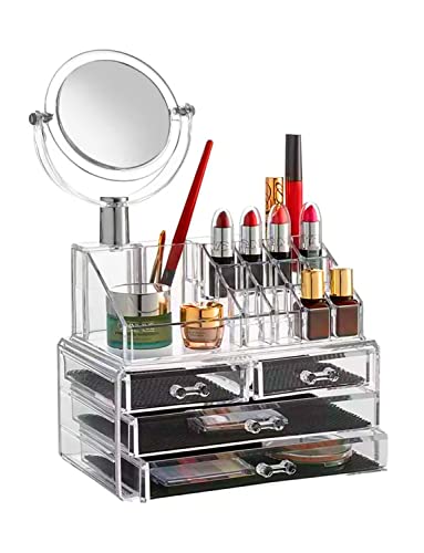 Reviews de Cajonera Con Espejo los 5 más buscados. 48 Archy Organizador de Maquillaje Acrilico con Espejo Doble Zoom Porta Maquillaje Make Up Armable Caja para Joyeria Tocador cosmetiquera Baño Cosméticos Perfume Porta Brochas...