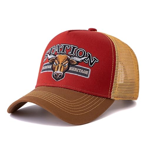 Gorra unisex con patrón de cabeza de toros regulable para evitar el sudor