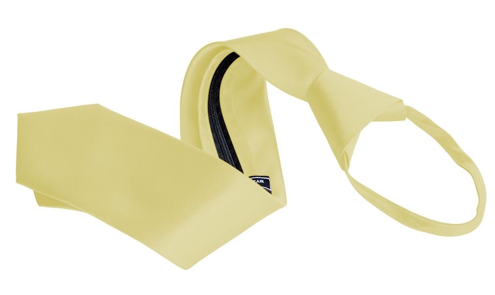 Romario ManziniMen's Zipper Tie by Romario Manzini Neckwear Collection - Light Yellow
