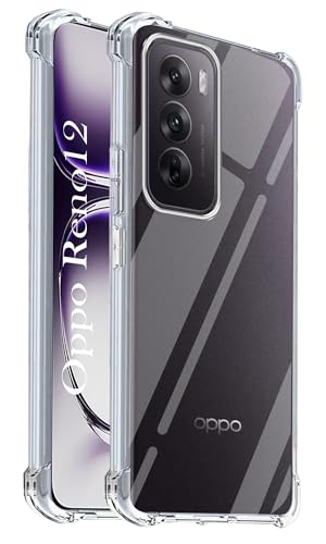 Image of Jkobi Shockproof Crystal-Clear Back Cover for Oppo Reno12 5G | Oppo Reno 12 5G (Anti Yellow Case | Drop & Camera Protection | Hard Polycarbonate)