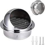 Rejilla Ventilacion, Tapa Extractor Cocina, Rejillas de Ventilacion, Rejilla Chimenea, Rejilla Ventilacion Redonda, Rejilla Campana Extractora, Rejilla de Ventilación Campana, con Mosquitera (130mm)