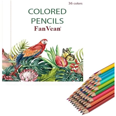 FanVean 36 Wooden Colored Pencils for Adults and Kids,Coloring Pencils Set Gift For Birthday-V10 Cover