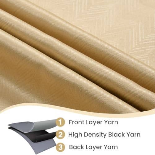 Image of FRESH FROM LOOM | Non-Ring Curtains | S-Wave Pleat | 10 ft Curtains for Slider Track | Non-Ring Curtains | S-Wave Pleat | Parda | Light Block Blackout Parde | (Beige | 10 Feet, Set of 2)