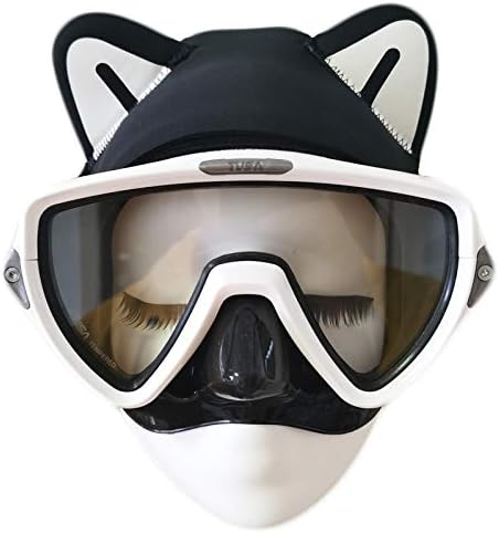 Diadema de buceo con diseño de gatito negro de 0.079 in de neopreno para mujeres, jóvenes, buceo, surf, banda térmica para el pelo para kayak,