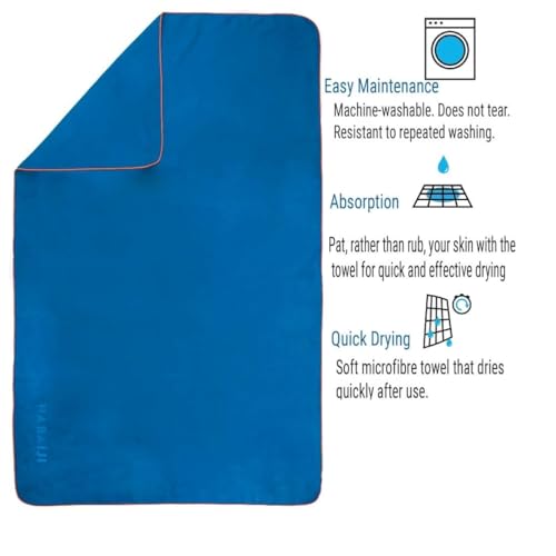 Image of Decathlon Swimming Microfiber Towel Size L 80 x 130 cm (Blue)