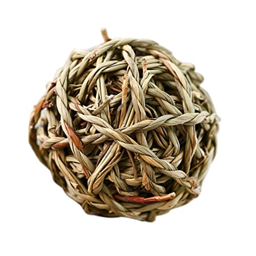 Lurrose 1個 ストローボールをかじる hamster ハムスター ポンポン 鳥かご 齧歯類 採餌おもちゃ アイグロス液チューブ 籐編み丸玉 わらのおもちゃ ハイビスカス Yellow