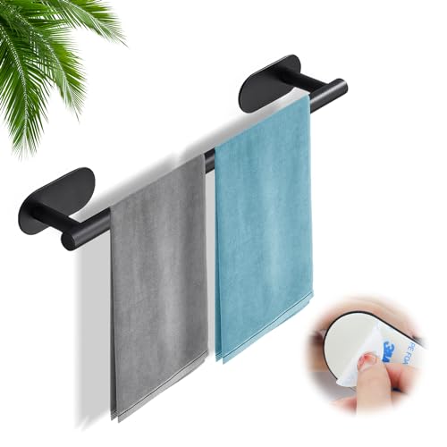 Aohcae Self Adhesive Towel Rail 15 Inches 304 Stainless Steel Wall Mounted Polished Towel No Drill Towel Rail Adhesive Towel Shelf Bar for Bathroom Kitchen Bedroom