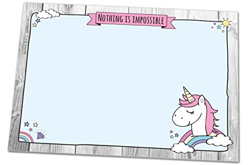 Protector de escritorio DIN A3, color Unicornio 2 (azul). DIN A3