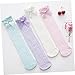 CALLARON 3pcs Long Socks for Girls Toddlers Bowknot Design Soft Cotton Socks Fashion
