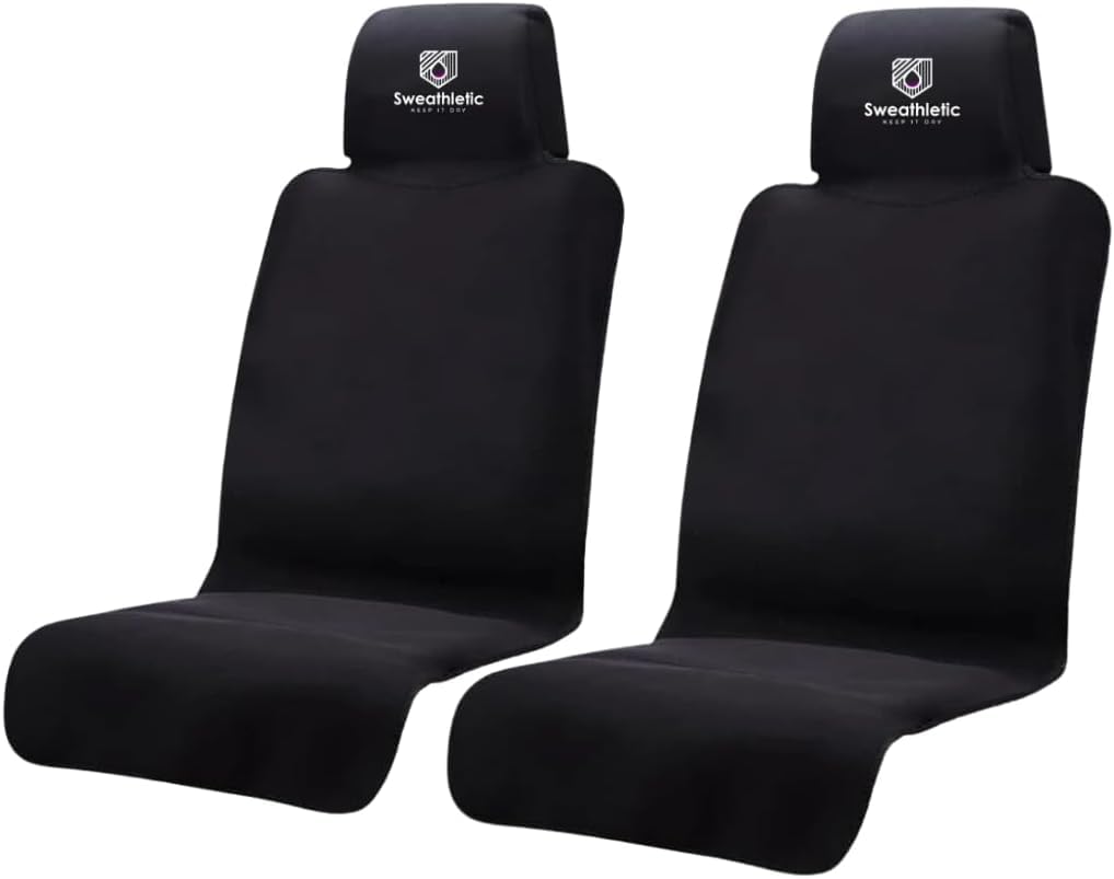 Sweathletic - Set di 2 coprisedili per auto, universali, impermeabili, in neoprene, antiscivolo, inodore, adatti agli animali domestici, per la massima protezione (2)