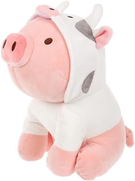 Piglet Plush (Cow Hoodie) 12in Stuffed Animal Toy Pillow for Boy Girl Kids Children Toddler Toys