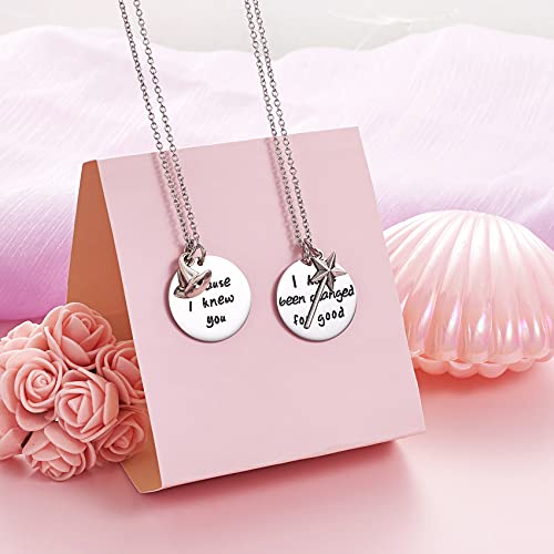 Melix Home Because I Knew You I Have Been Changed for Good Gifts for Sister Friendship BFF Gifts Necklace Set of 24