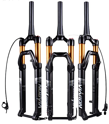 Viaron Mtb Bike Suspension Fork, Taper Tube 29 Inohes Thru Axle: 100 * 15Mm Air Spring System Tapered Tube Shoulder Control/Tapered Tube Line Control Xc Bike Fork #TOP22