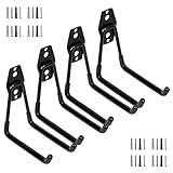 Namioka 壁掛け l字 グランドフック ガレージフック 倉庫 金具 ツール 物置 工具 収納 コンクリート 石膏ボード 鉄板吊り 波板取付 黒の4ピーススーツ (L型中)