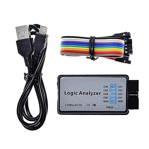 DUTTY - USB Logic Analyzer Device with EMI Ferrite Ring USB Cable 24MHz 8CH 24MHz 8 Channel UART IIC SPI Debug