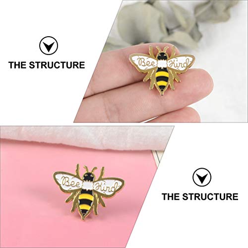 PRETYZOOM 2 peças adoráveis broches em forma de abelha, grampos de seio, acessórios de decoração de
