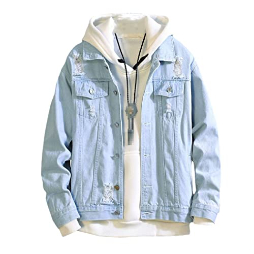 Manteau homme denim bleu clair XL pour en finir avec les vestes de mi-saison sans forme