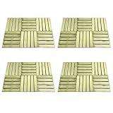 vidaxl 24x legno di pino impregnato verde piastrelle per decking a incastro listoni pavimentazione pannelli pavimento esterni 50x50 cm