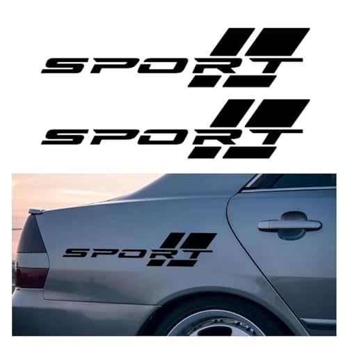 Image of 2PCS Car Sport Letter Logo Vinyl Decal, Exterior Accessories Fit for All Cars Side (Black&Black)